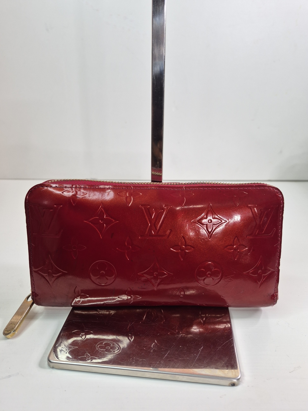 Louis Vuitton Red Vernis Zip-Around Wallet